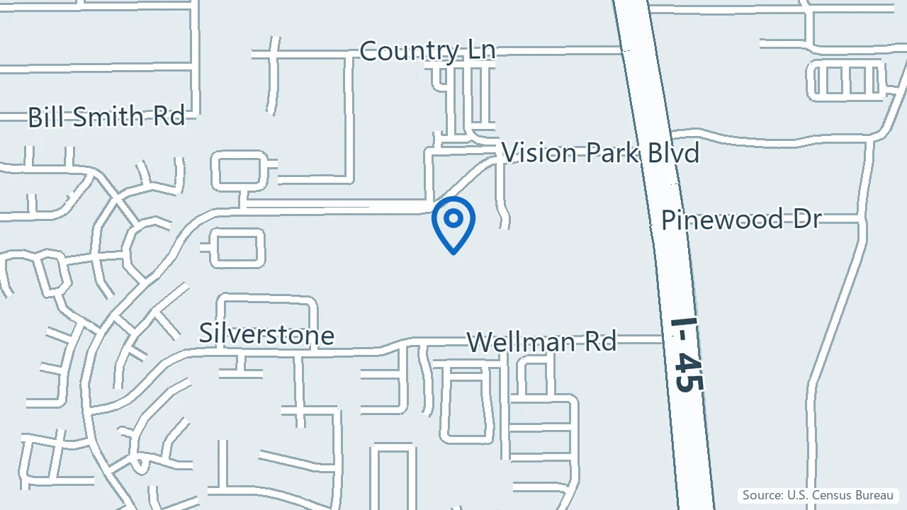 Map showing Kalypso Wellness Centers in Shenandoah, Texas