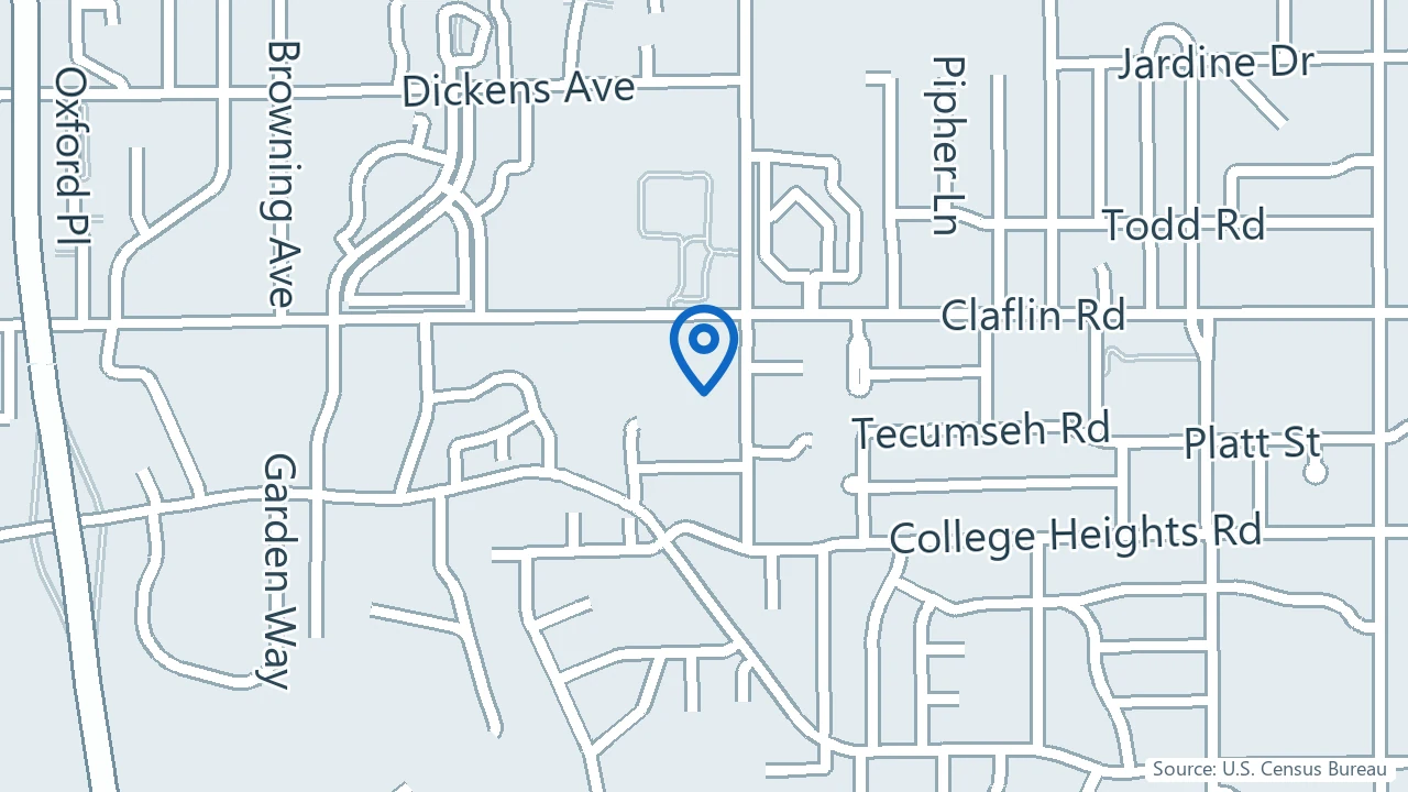 Map showing Freedom Behavioral Health Solutions in Manhattan, Kansas