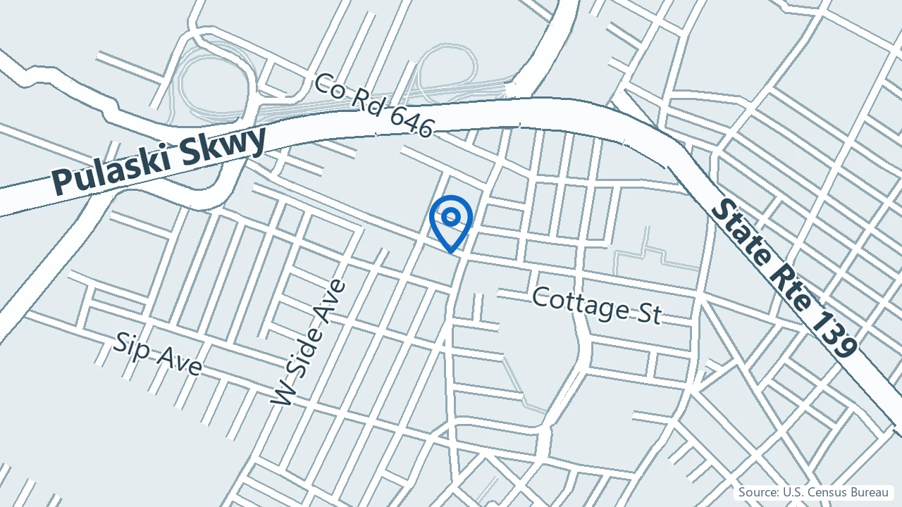 Map showing InnerCalm Wellness in Jersey City, New Jersey
