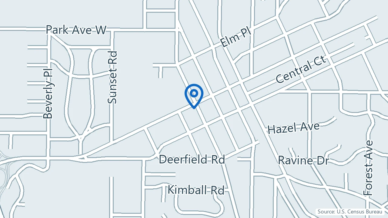 Map showing Glaser & Randhawa Mental Health Group in Highland Park, Illinois
