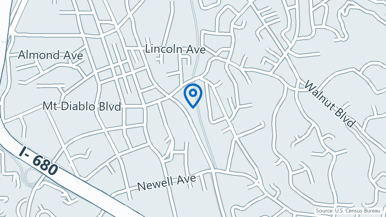 Map showing Vital Ketamine Medical Clinic in Walnut Creek, California