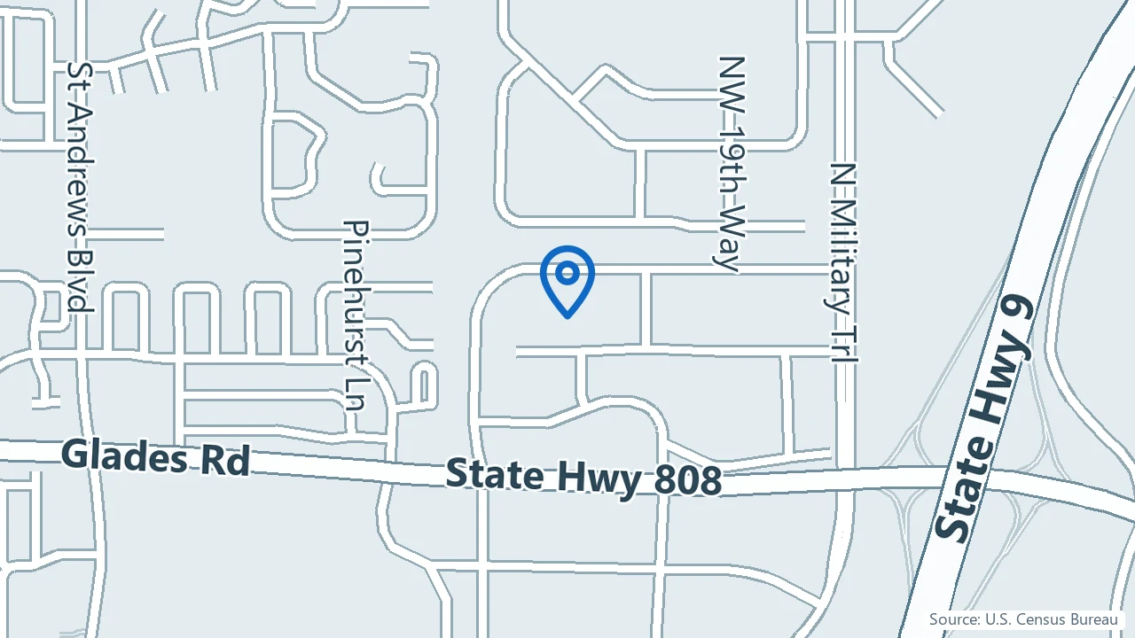 Map showing Mindful Behavioral Health in Boca Raton, Florida