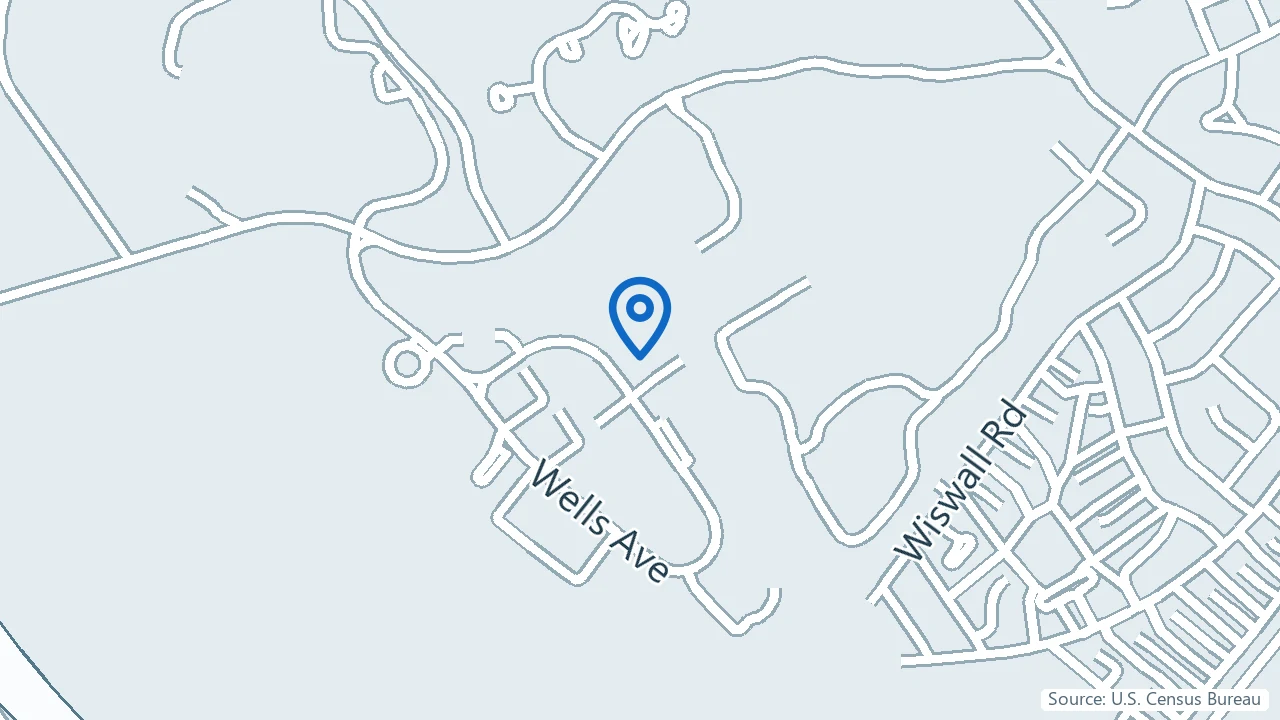 Map showing Five Journeys in Newton, Massachusetts