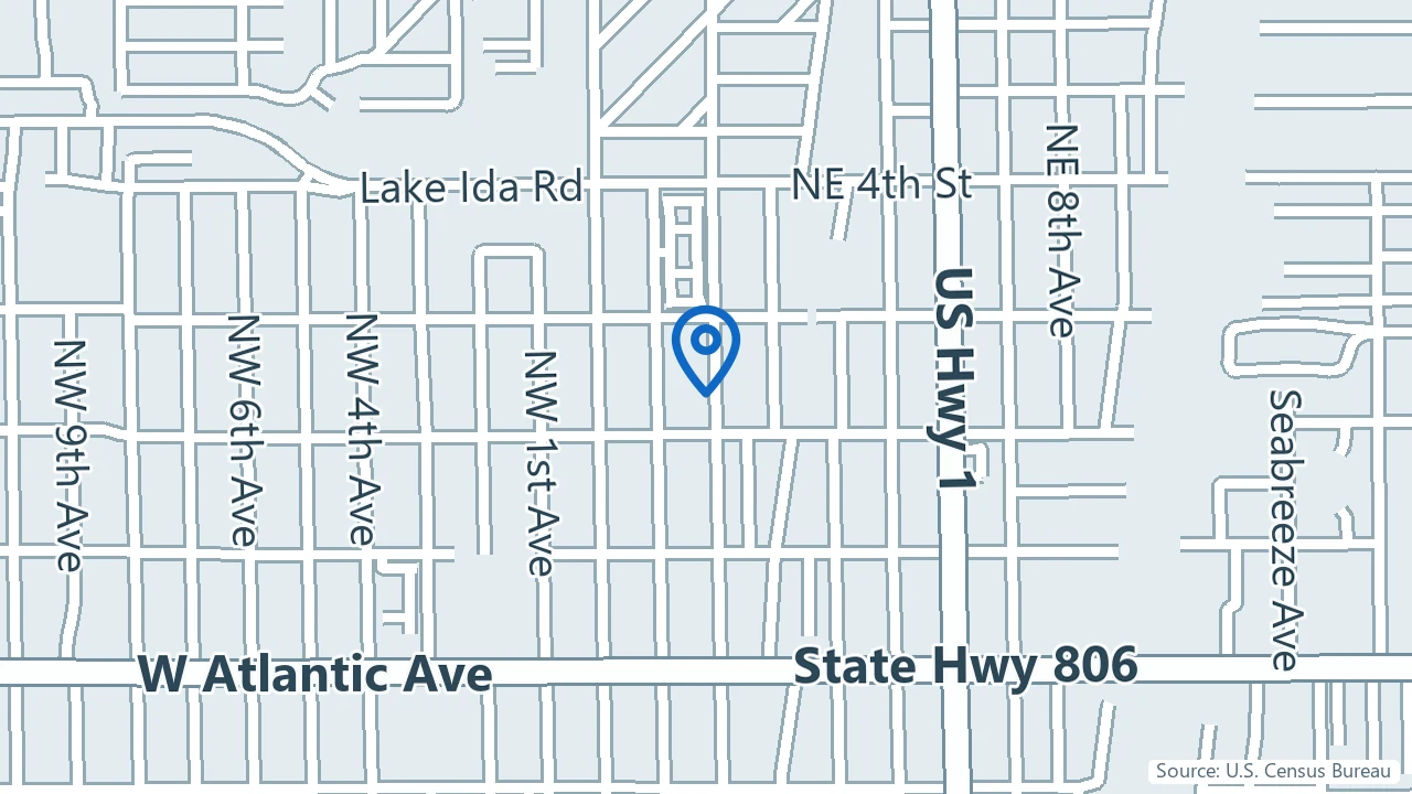 Map showing Elevate Ketamine in Delray Beach, Florida