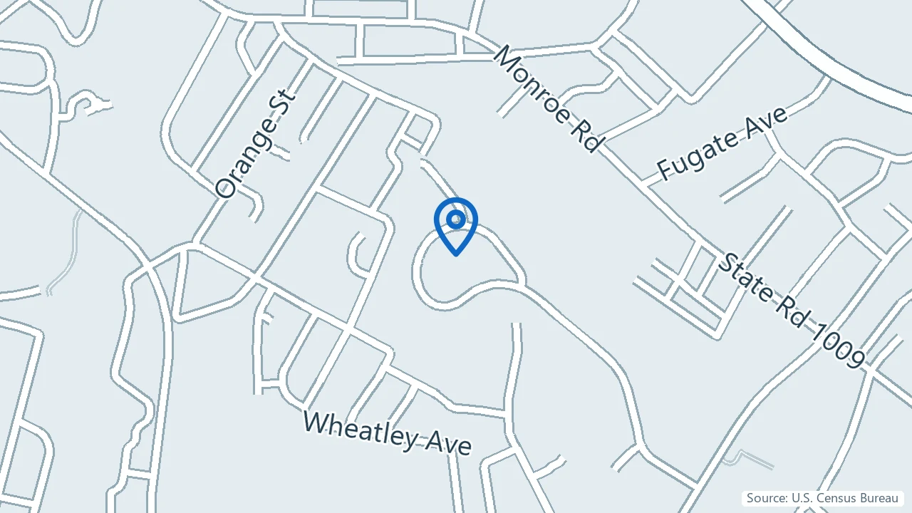 Map showing New Hope Specialty Clinic in Charlotte, North Carolina