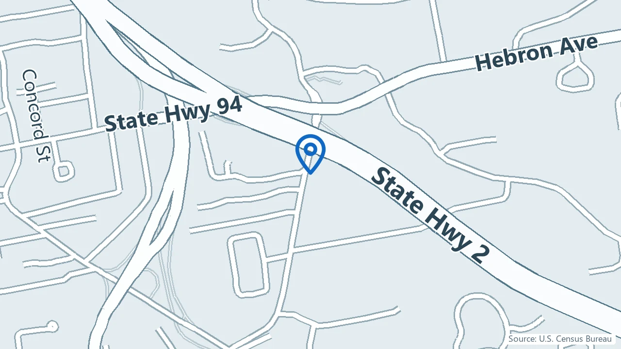 Map showing Connecticut Behavioral Health Associates in Glastonbury, Connecticut