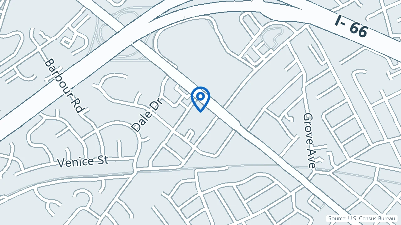Map showing Integrated Spine, Pain & Neurology Services in Falls Church, Virginia