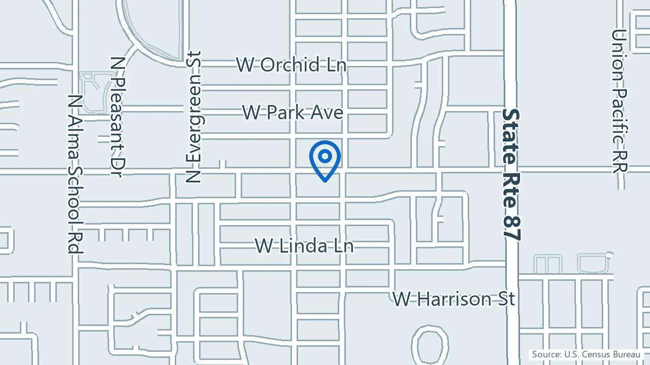 Map showing Crexmed Behavioral in Chandler, Arizona