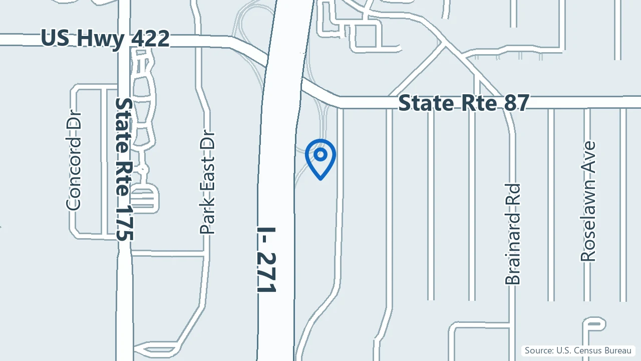 Map showing Community Behavioral Health Center in Beachwood, Ohio