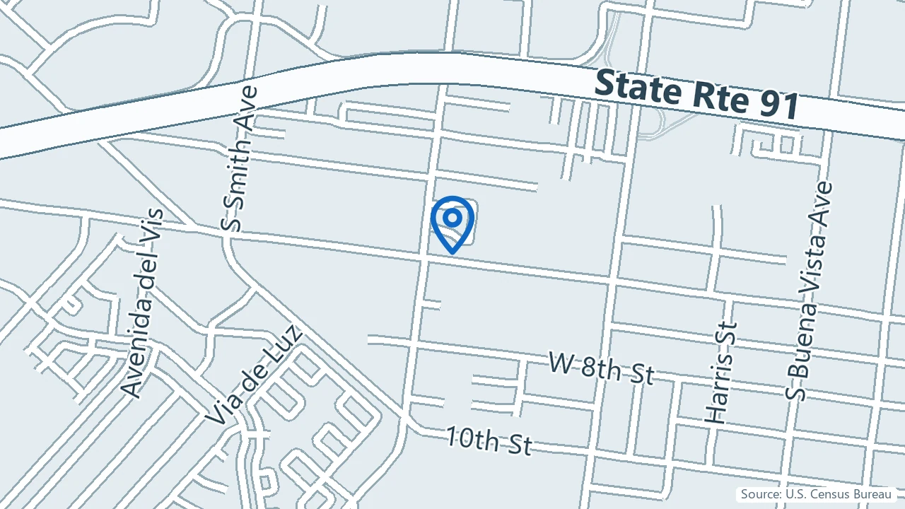 Map showing Advanced Psychiatry Associates in Corona, California