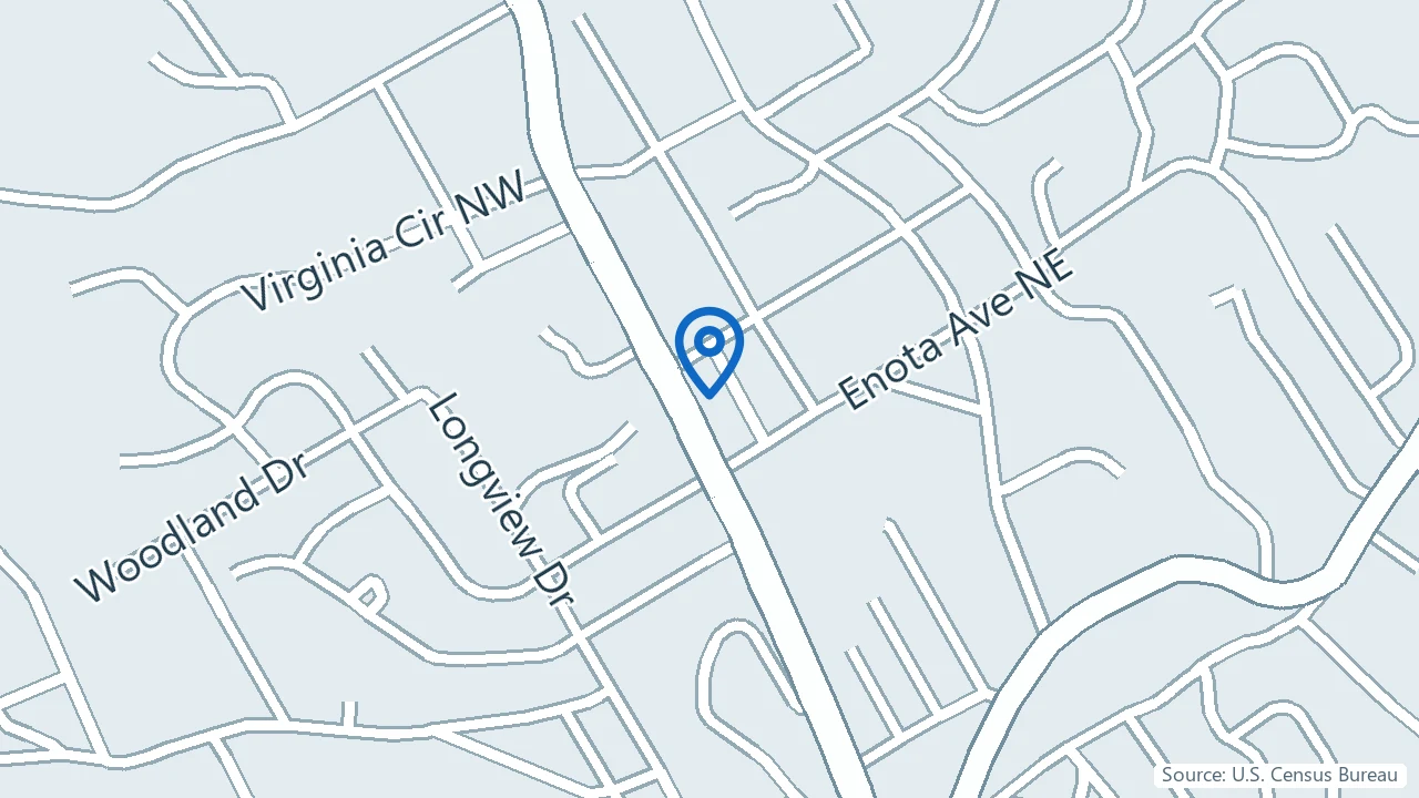 Map showing Georgia Renew Clinic in Gainesville, Georgia
