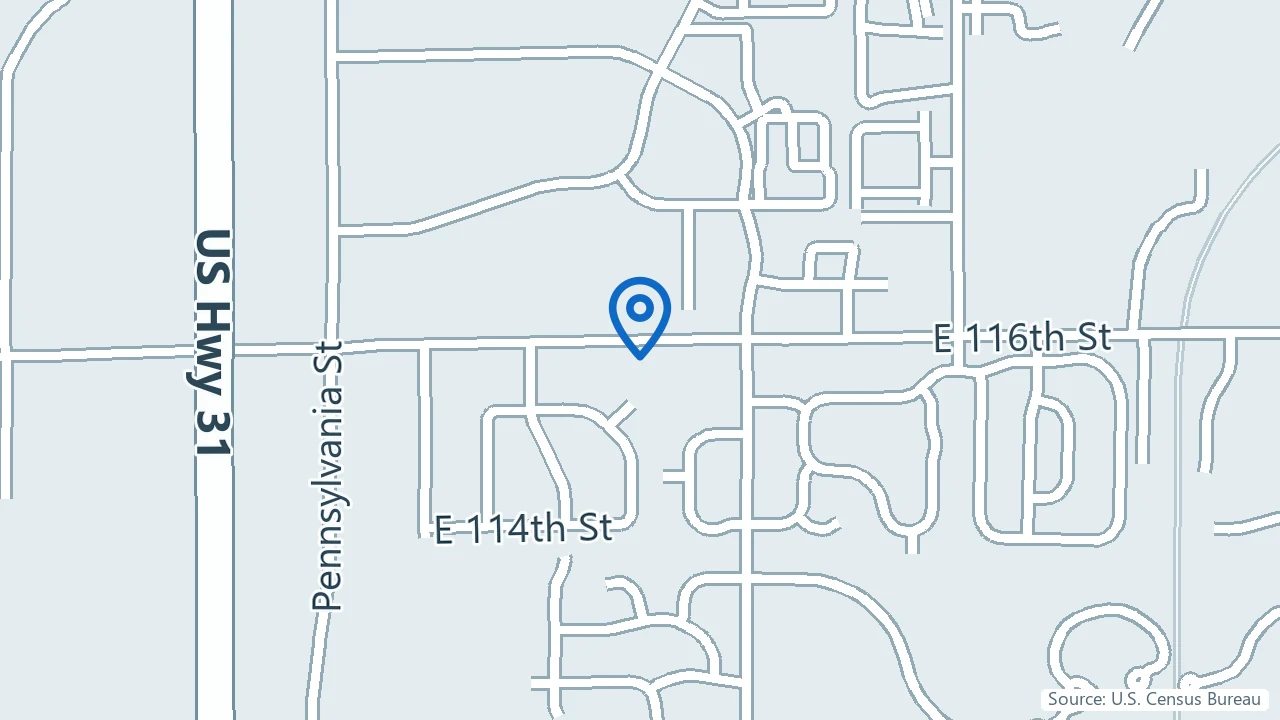 Map showing Solace Mental Health in Carmel, Indiana