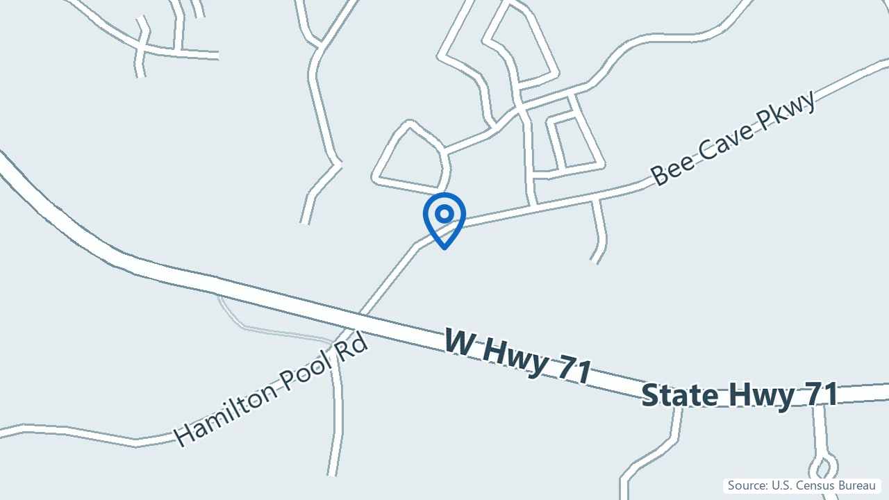Map showing Blossom Ketamine in Bee Cave, Texas