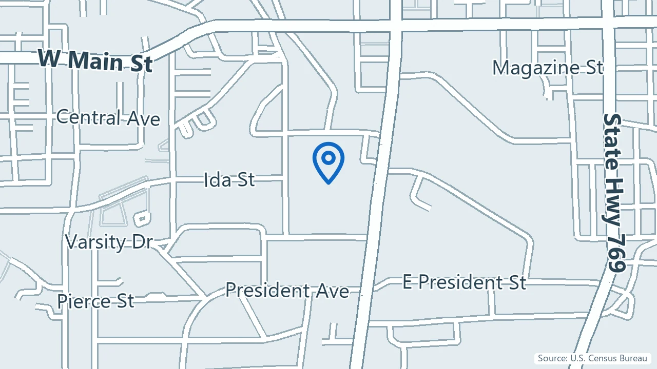 Map showing Access Family Health Services in Tupelo, Mississippi
