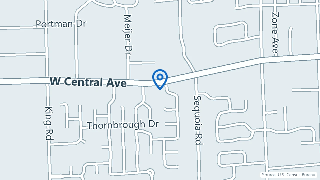 Map showing Northwest Ohio Ketamine Clinic in Toledo, Ohio