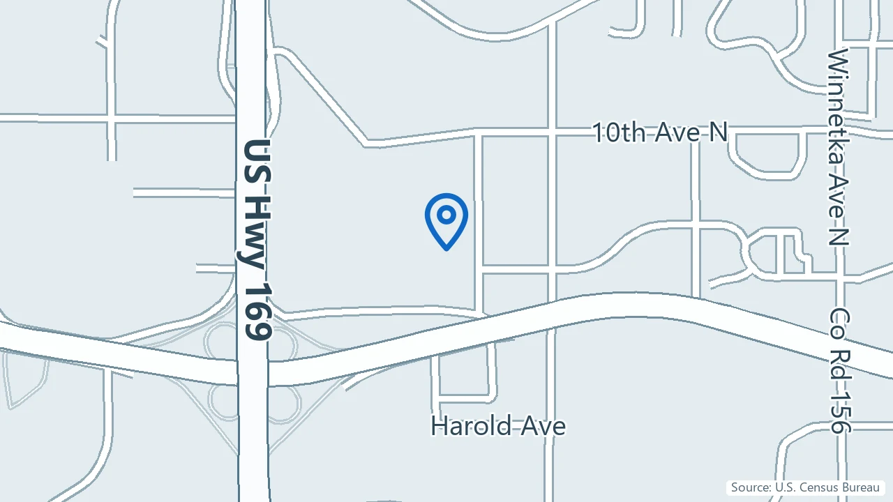 Map showing The Remedy in Golden Valley, Minnesota