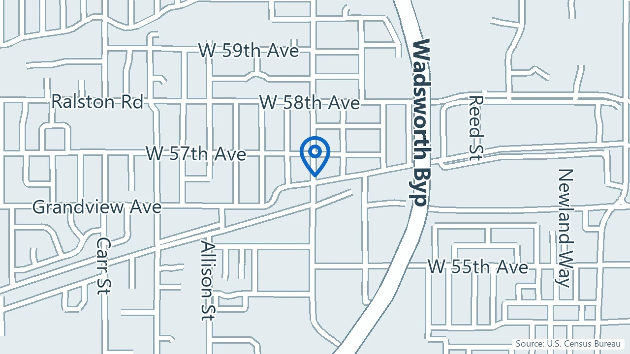 Map showing Golden Whole Being Therapy in Arvada, Colorado