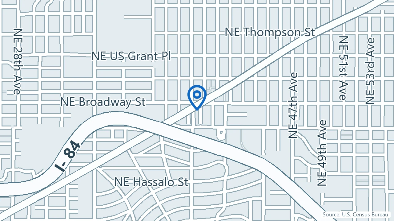 Map showing BestMind Behavioral Health in Portland, Oregon