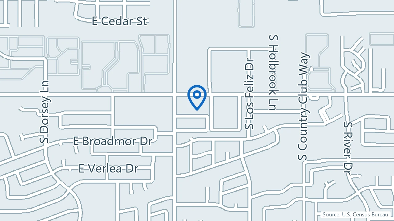 Map showing Phoenix Pointe Psychiatry in Tempe, Arizona