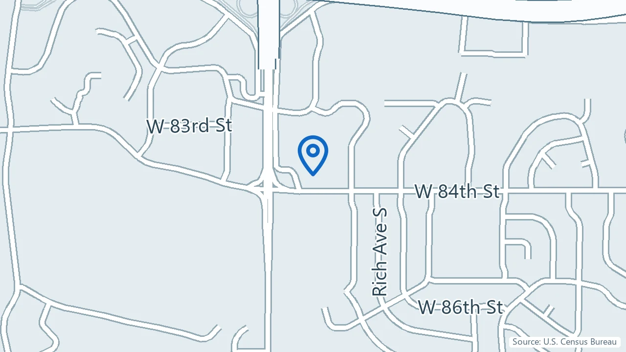 Map showing Shifa Metro Clinic in Bloomington, Minnesota
