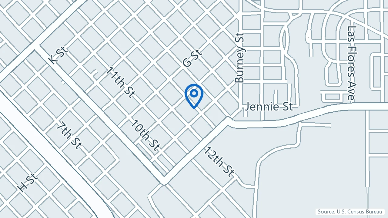 Map showing Advanced Psychiatry Associates in Modesto, California