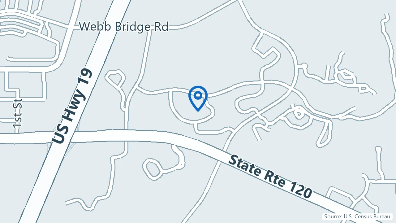 Map showing Breakthru Psychiatric Solutions in Alpharetta, Georgia