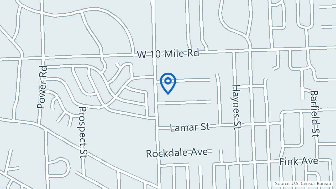 Map showing Ketamine Institute of Michigan in Farmington Hills, Michigan