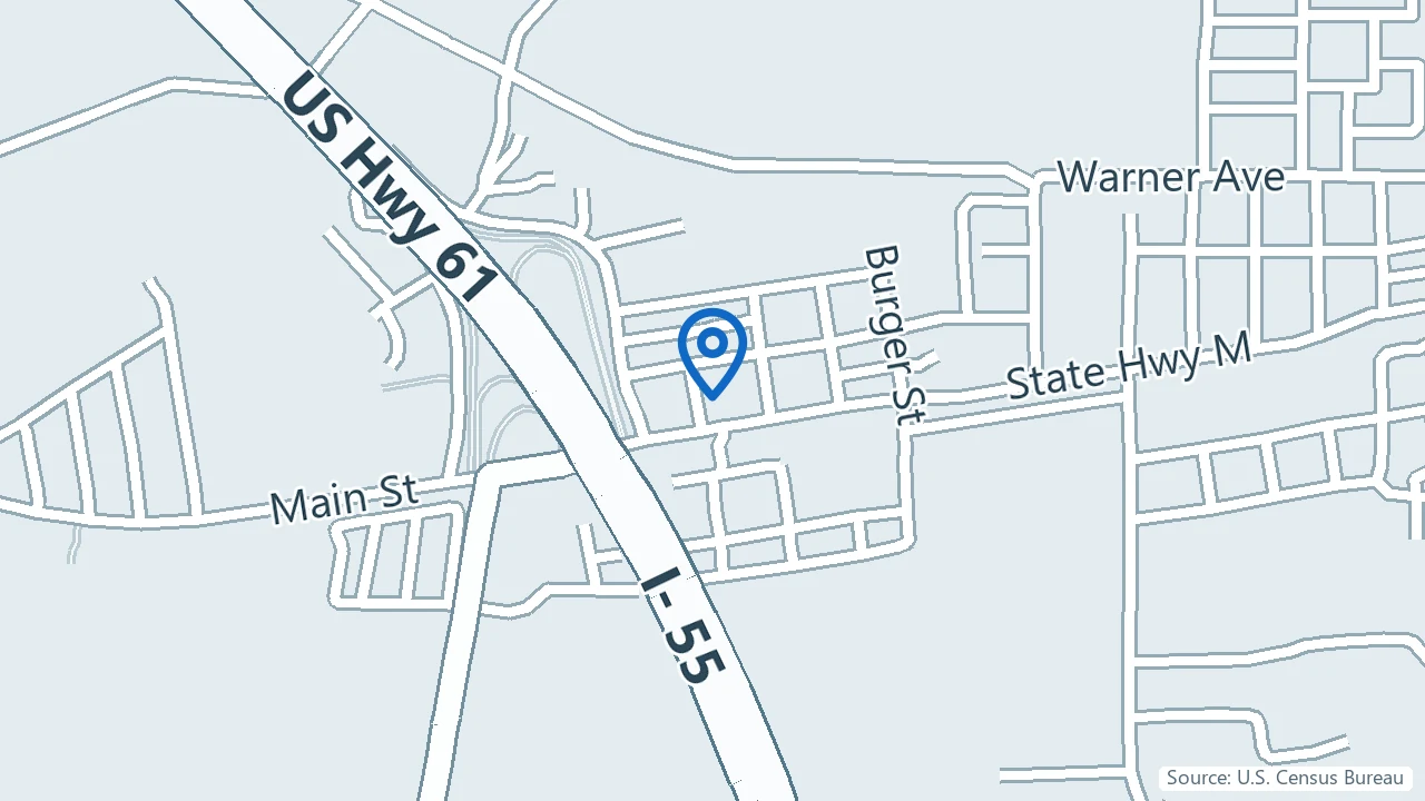 Map showing Bootheel Behavioral Health in Scott City, Missouri