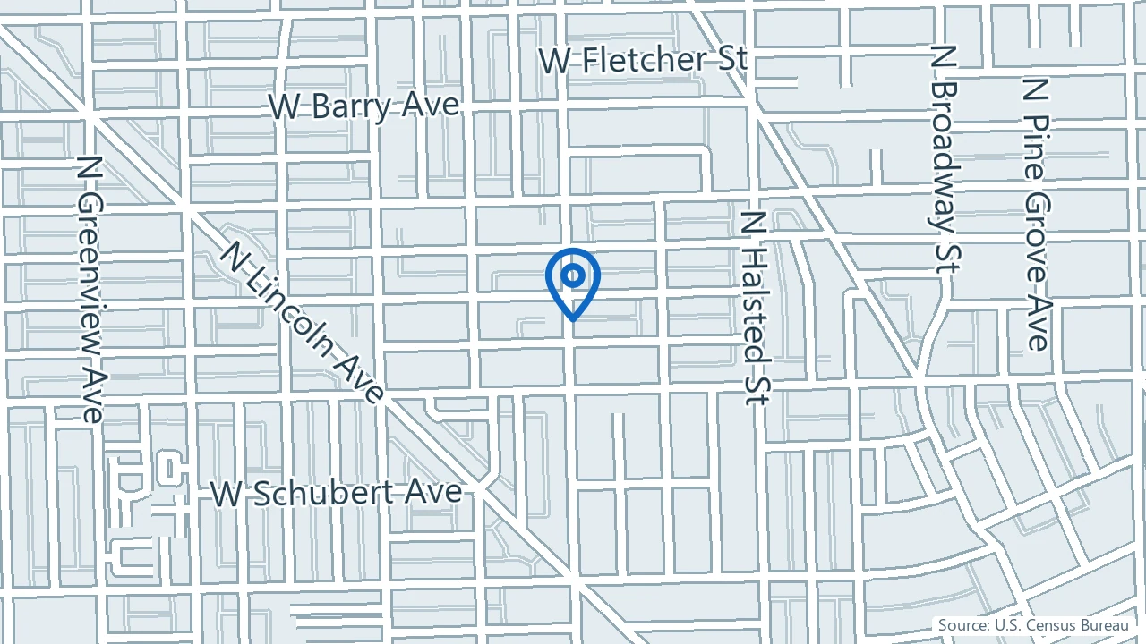 Map showing Wellness Homes of Chicago in Chicago, Illinois