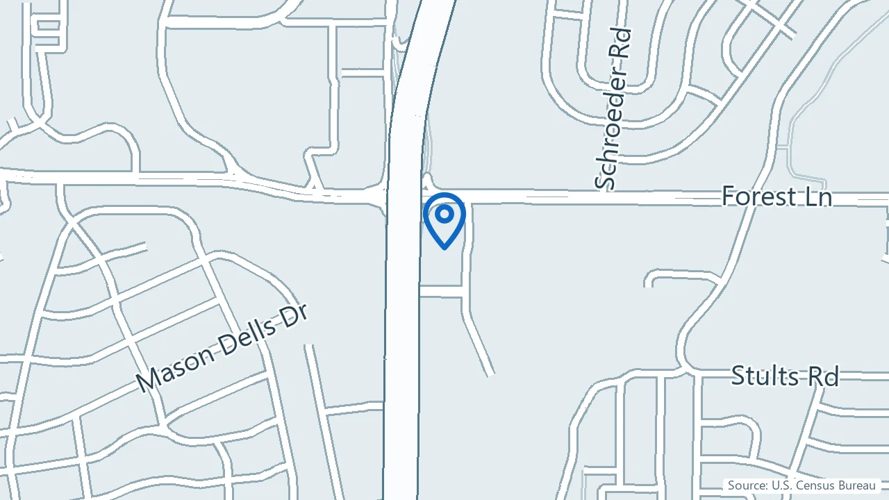 Map showing MindCare Alliance Health in Dallas, Texas