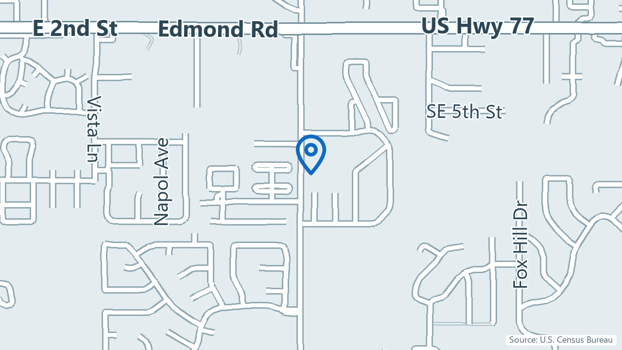Map showing LifeStance Health in Edmond, Oklahoma