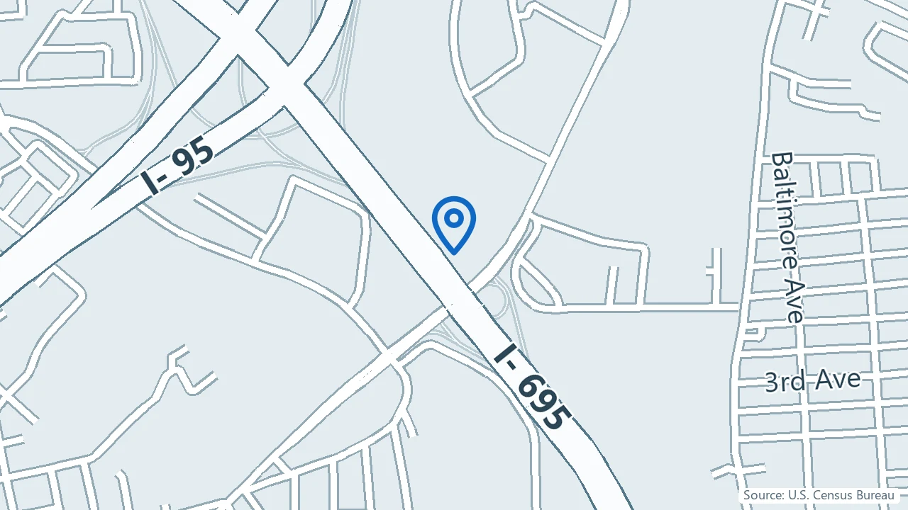 Map showing Thrive Medical Wellness in Halethorpe, Maryland