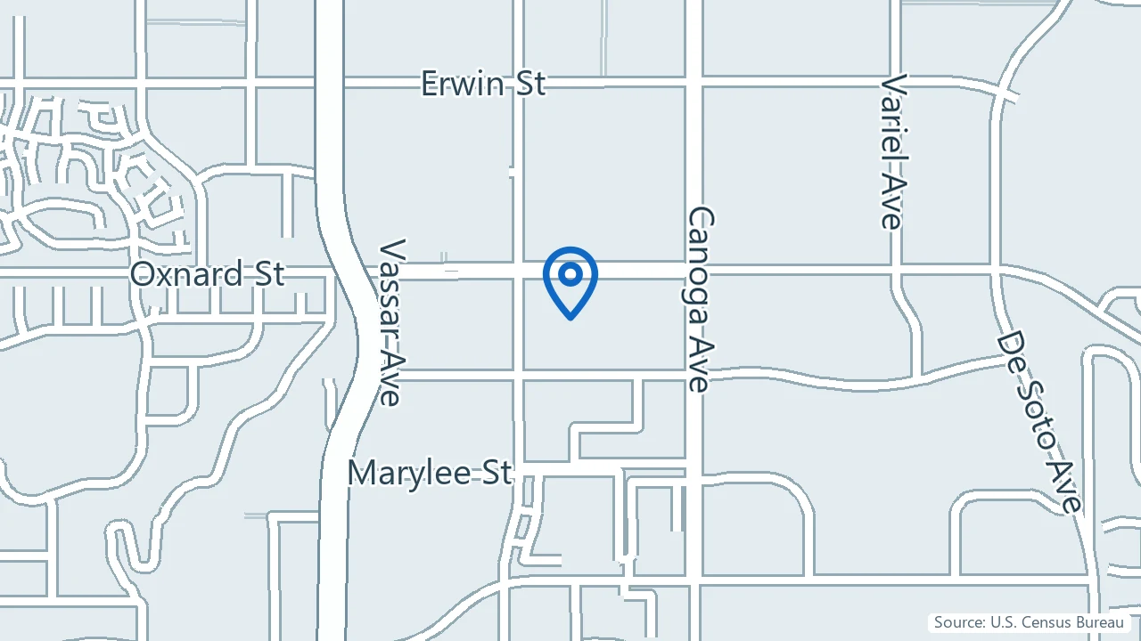 Map showing Chapters Family Treatment Center in Woodland Hills, California