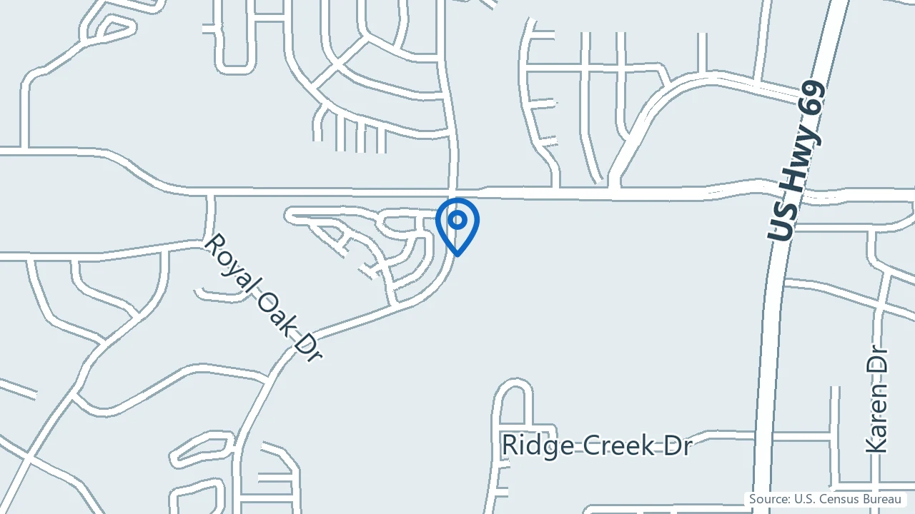Map showing Cereva Health in Tyler, Texas