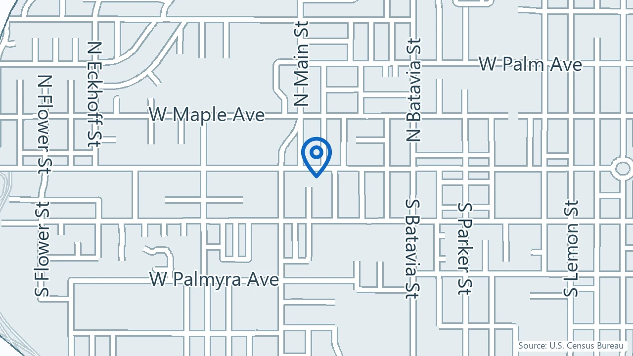 Map showing Nu Leaf Mental Health Group in Orange, California