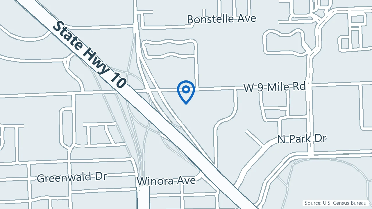Map showing Healthy Mind Healthy Life in Southfield, Michigan