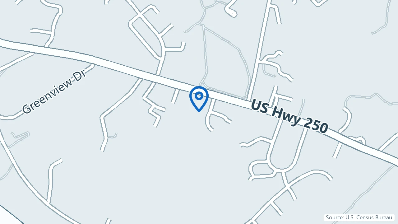 Map showing Comprehensive Behavioral Health in Staunton, Virginia