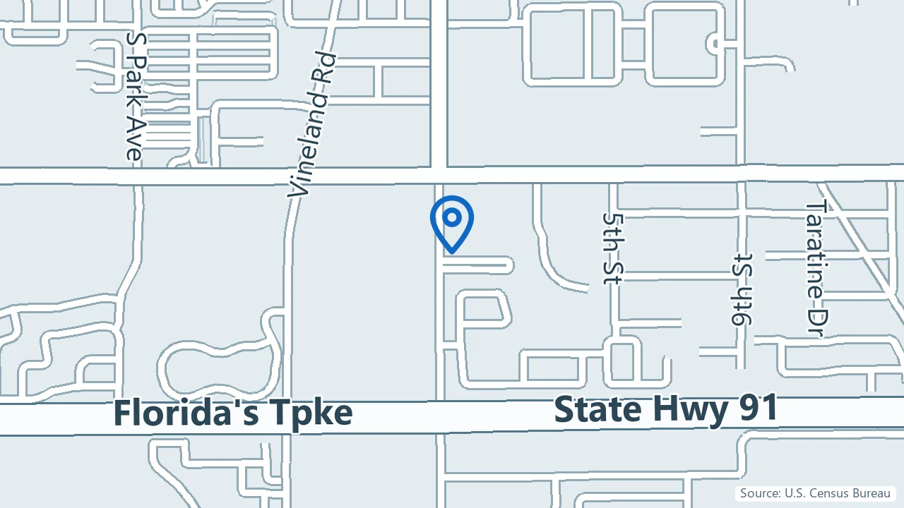 Map showing Totally Psyched! in Winter Garden, Florida