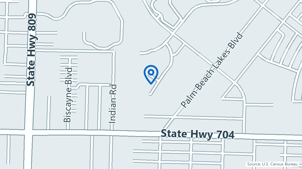 Map showing PsychPlus in West Palm Beach, Florida