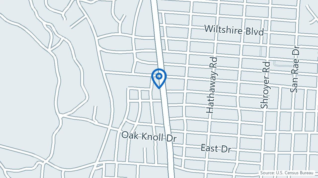 Map showing The Anxiety Center in Oakwood, Ohio