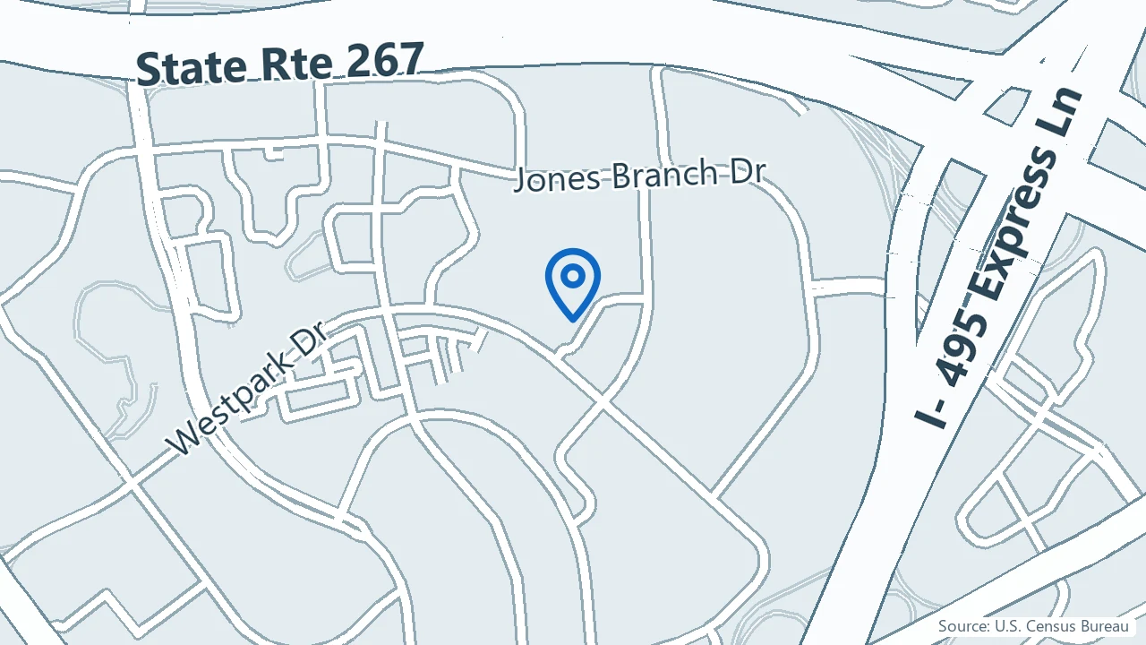 Map showing Avana Wellness Center in McLean, Virginia