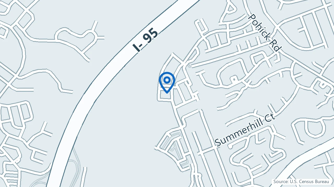 Map showing Doctor Durrani, MD Psychiatry in Lorton, Virginia