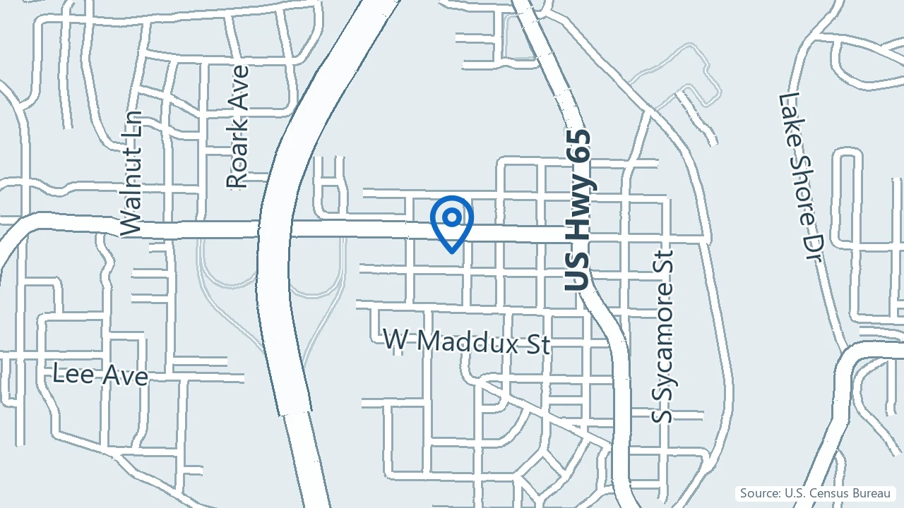 Map showing EmoLogic Clinic in Branson, Missouri