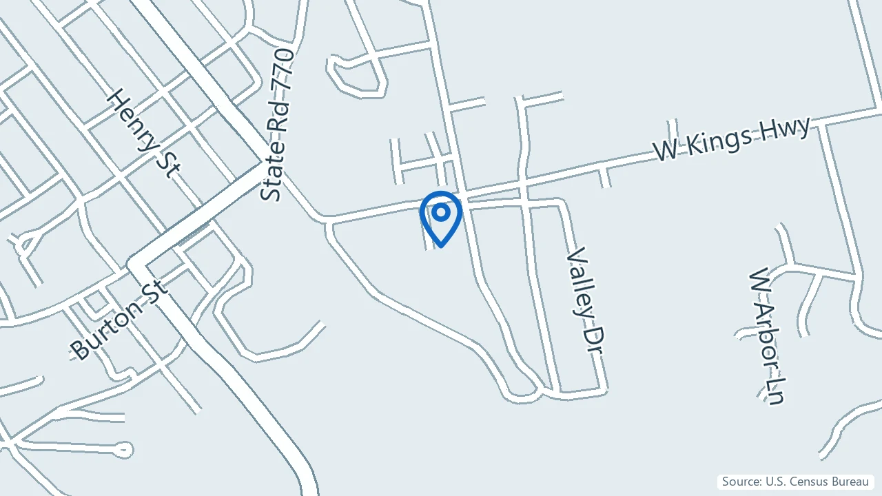 Map showing Beautiful Mind Behavioral Health Services in Eden, North Carolina