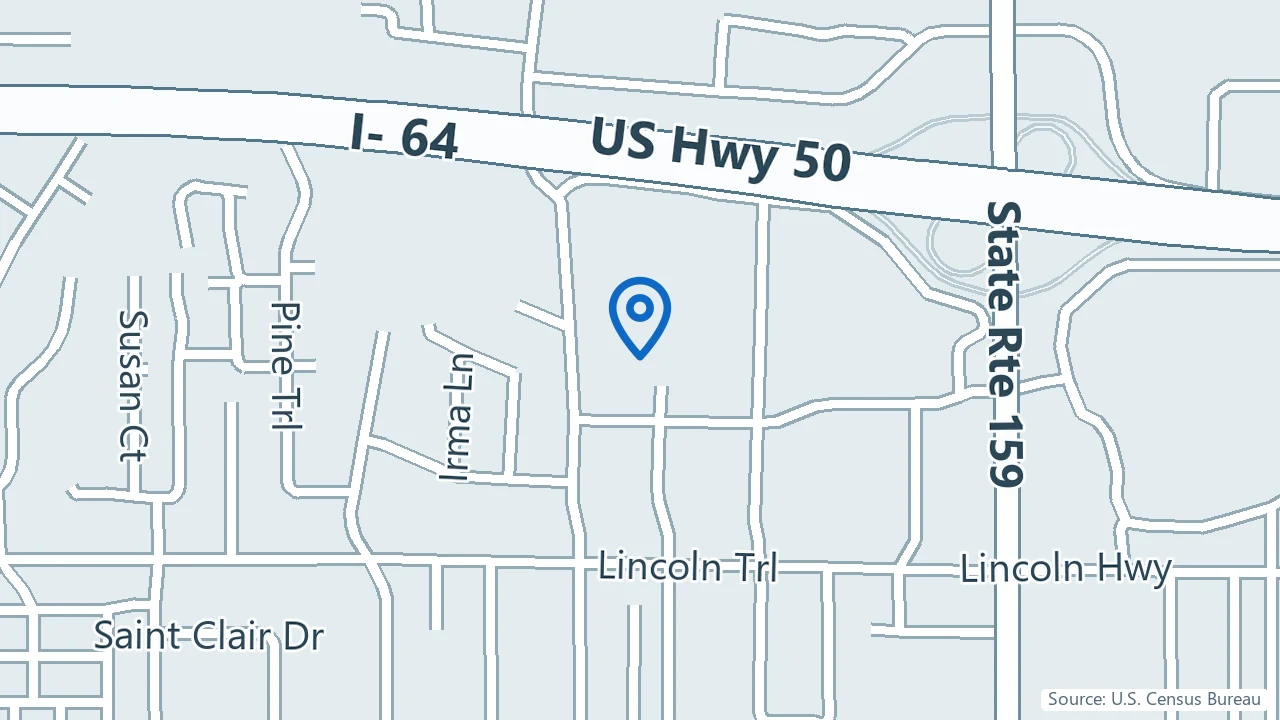 Map showing Preferred Behavioral Health in Fairview Heights, Illinois