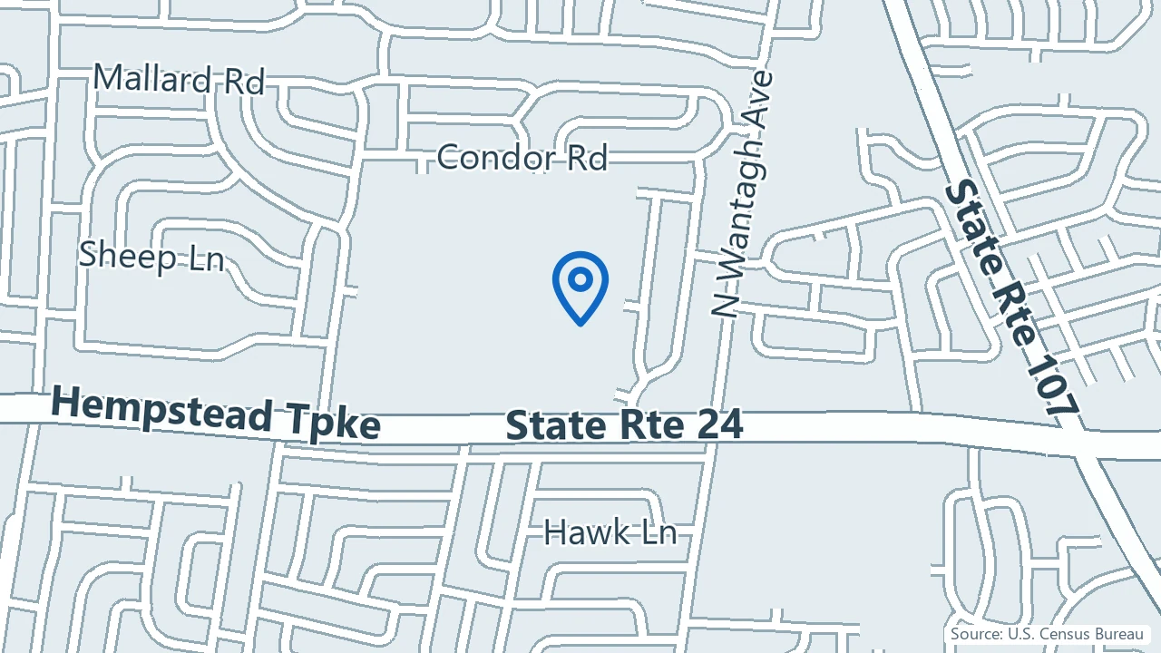 Map showing Long Island Neurocare Therapy in Levittown, New York
