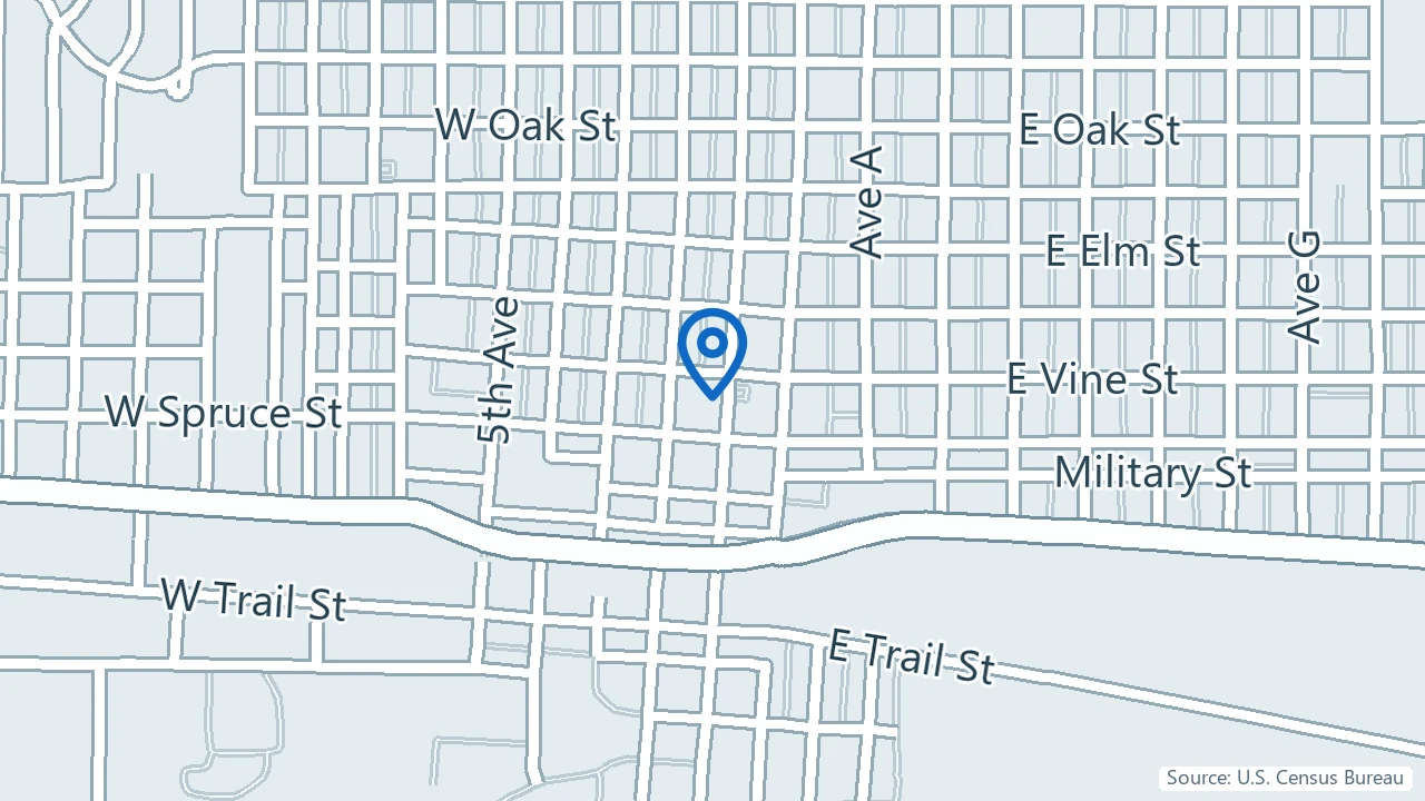 Map showing Victory Clinic in Dodge City, Kansas