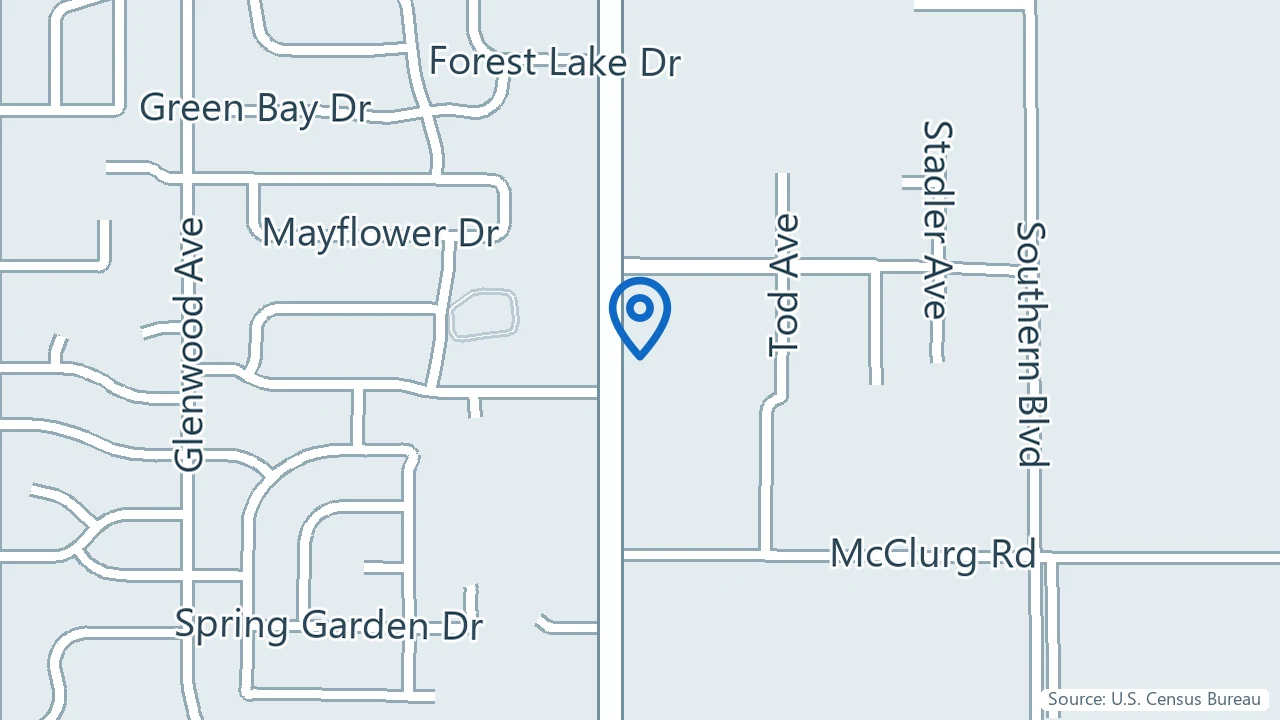 Map showing Travco Behavioral Health in Boardman, Ohio