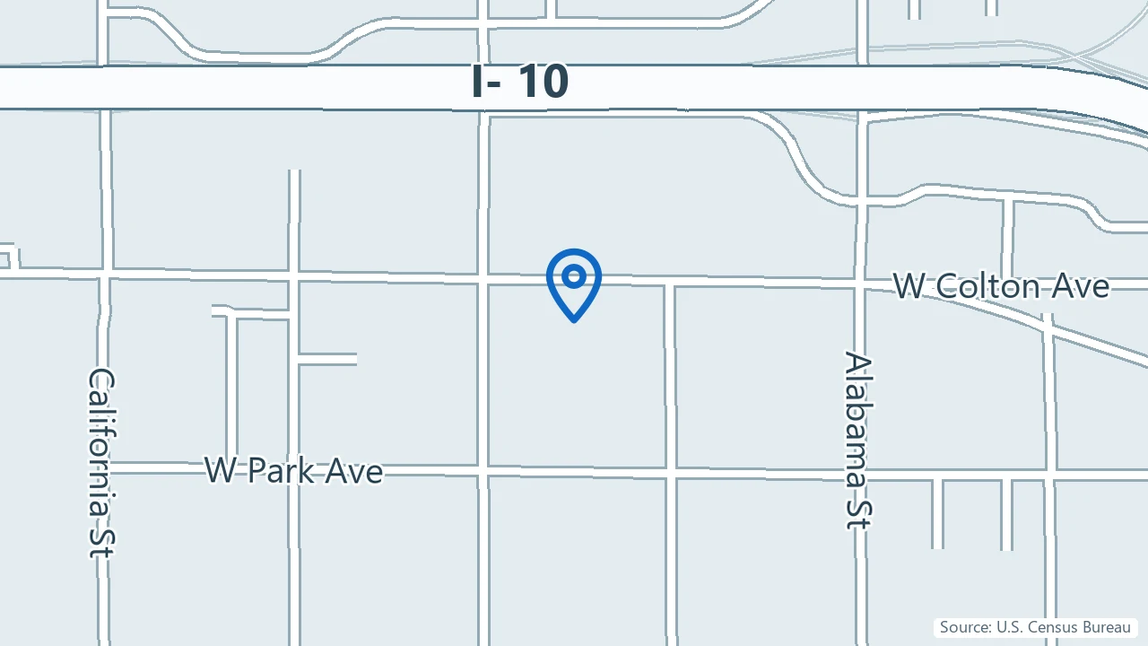 Map showing Inland Psychiatric Medical Group in Redlands, California