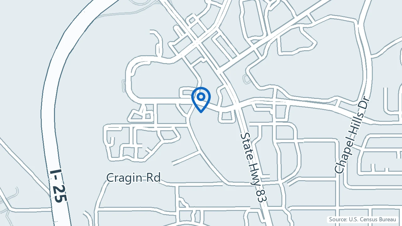 Map showing Rivendell Health in Colorado Springs, Colorado
